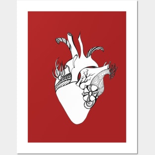 heart in love. flowers of heart. graphic heart Posters and Art